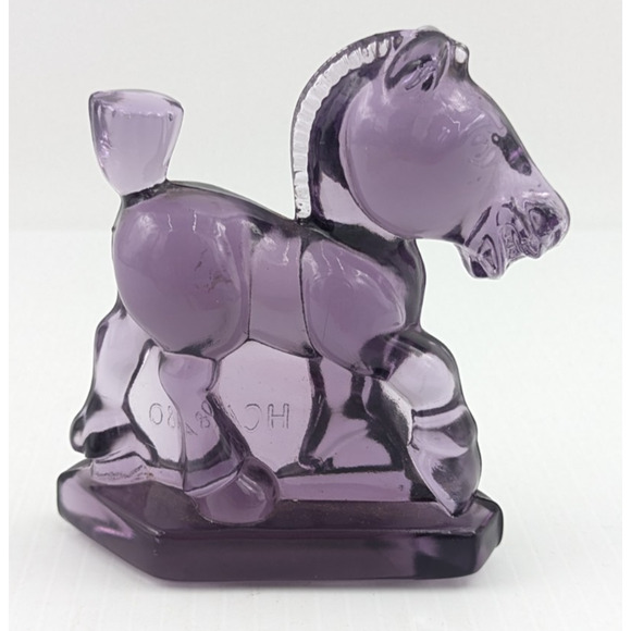 Heisey Purple Glass Horse Plug Sparky Oscar HCA Imperial 1980 Vintage - Picture 4 of 8